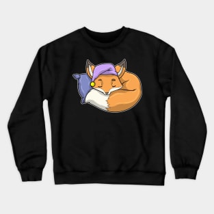 Fox at Sleeping with Pillow & Sleepyhead Crewneck Sweatshirt